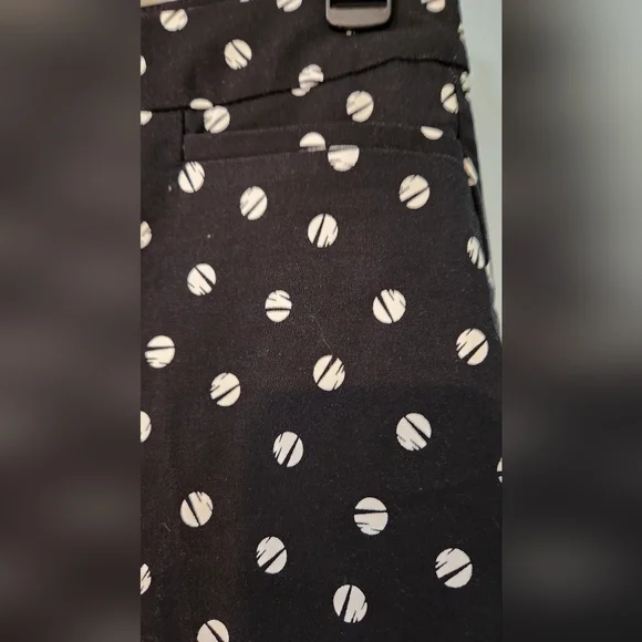 Women's Chico's Palazzo Wide Leg Black Briggitte w/ White Polka Dots 2R U.S. 12R - Picture 3 of 8